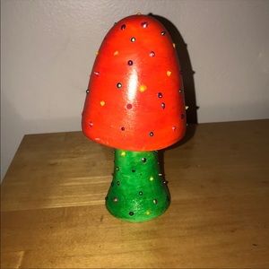 Hand painted mushroom decoration